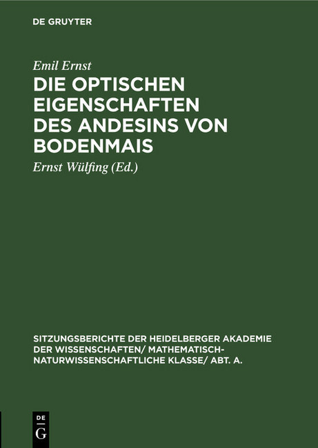 Die optischen Eigenschaften des Andesins von Bodenmais main product photo