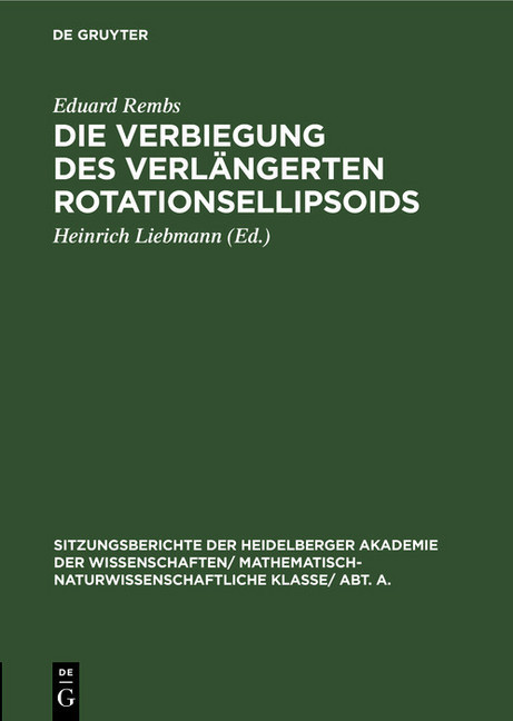 Die Verbiegung des verlängerten Rotationsellipsoids main product photo