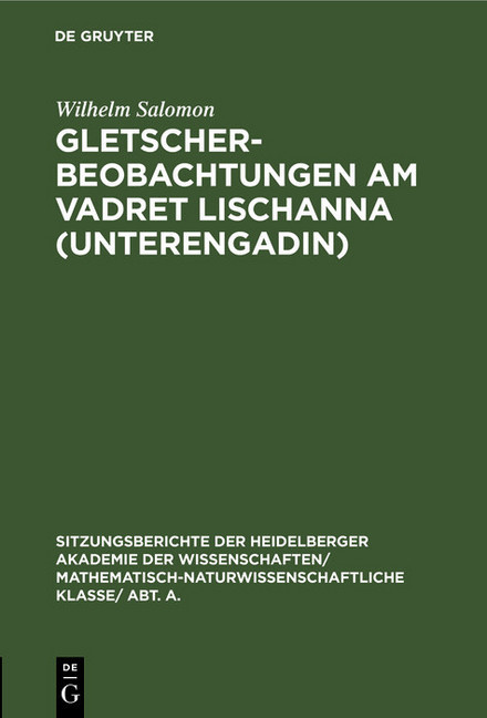 Gletscherbeobachtungen am Vadret Lischanna (Unterengadin) main product photo