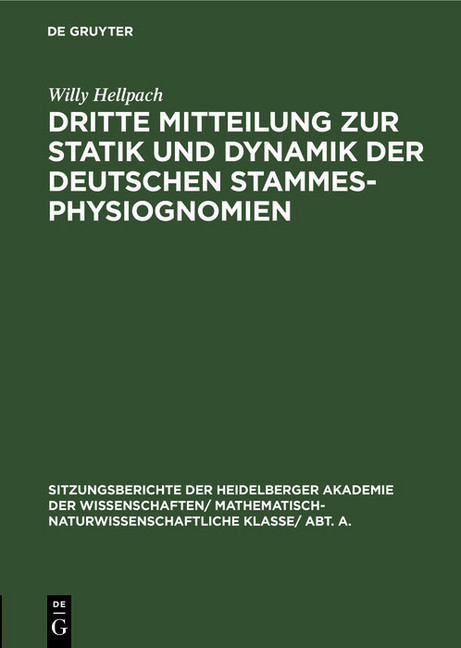 Dritte Mitteilung zur Statik und Dynamik der deutschen Stammesphysiognomien main product photo