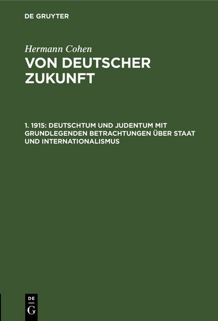Deutschtum und Judentum mit grundlegenden Betrachtungen über Staat und Internationalismus main product photo