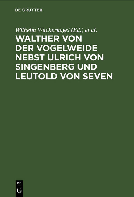 Walther von der Vogelweide nebst Ulrich von Singenberg und Leutold von Seven main product photo