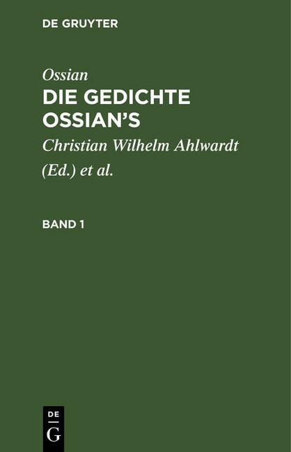 Ossian: Die Gedichte Ossian's. Band 1 main product photo