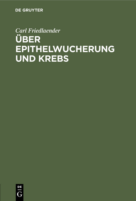 Über Epithelwucherung und Krebs main product photo