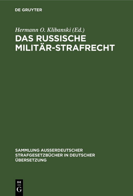 Das Russische Militär-Strafrecht main product photo