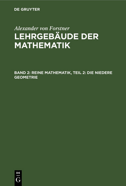 Reine Mathematik, Teil 2: Die niedere Geometrie main product photo