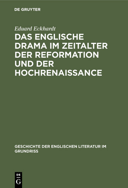 Das englische Drama im Zeitalter der Reformation und der Hochrenaissance main product photo