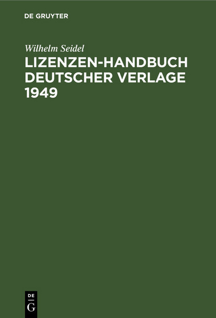 Lizenzen-Handbuch deutscher Verlage 1949 main product photo