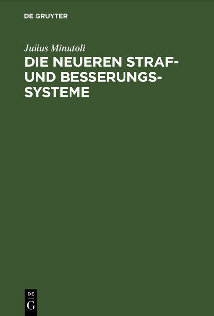 Die neueren Straf- und Besserungs-Systeme main product photo