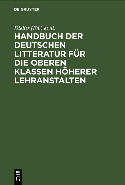 Handbuch der deutschen Litteratur für die oberen Klassen höherer Lehranstalten main product photo