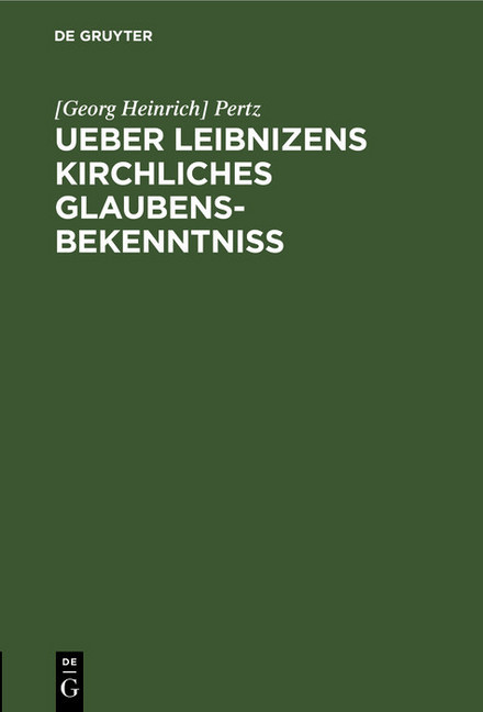 Ueber Leibnizens kirchliches Glaubensbekenntniss main product photo