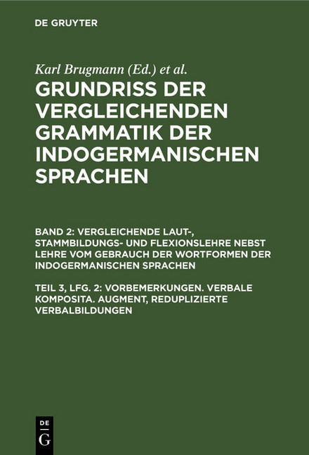 Vorbemerkungen. Verbale Komposita. Augment, reduplizierte Verbalbildungen main product photo