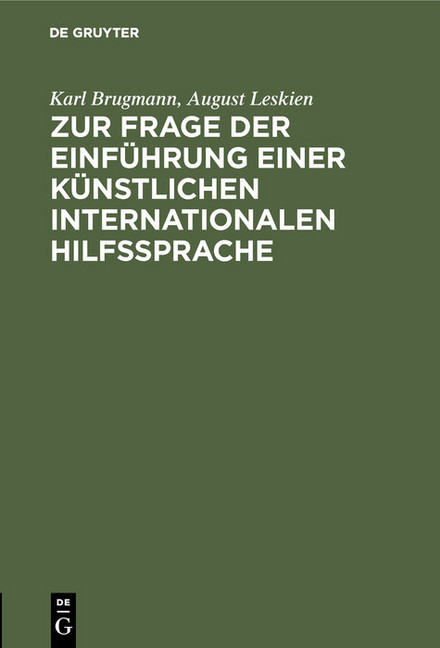 Zur Frage der Einführung einer künstlichen internationalen Hilfssprache main product photo