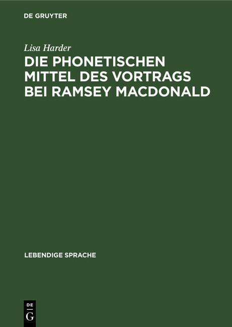 Die phonetischen Mittel des Vortrags bei Ramsey MacDonald main product photo