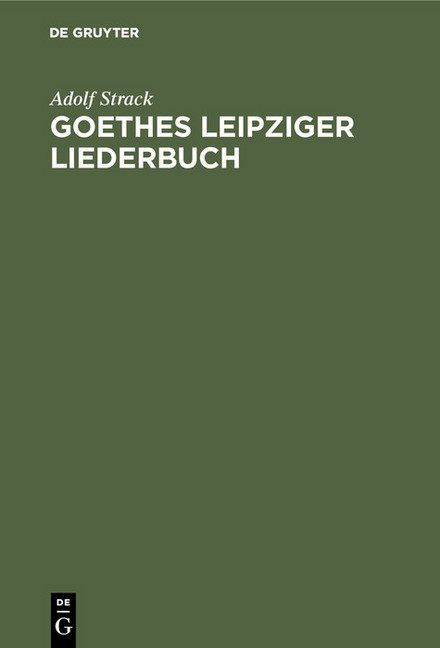 Goethes Leipziger Liederbuch main product photo