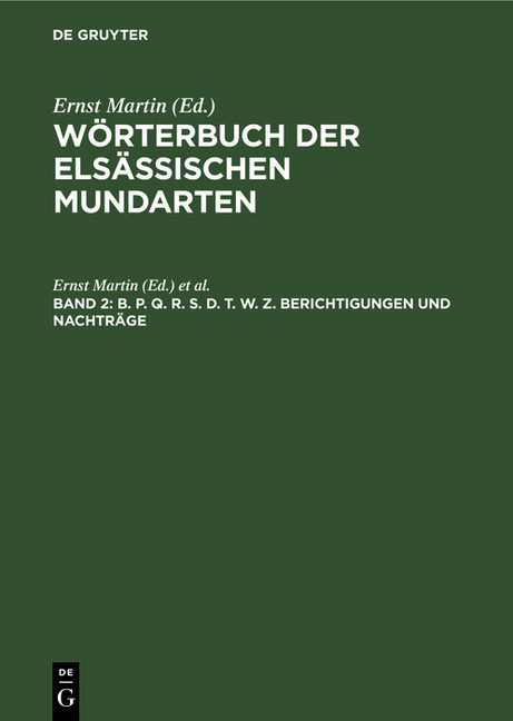 B. P. Q. R. S. D. T. W. Z. Berichtigungen und Nachträge main product photo