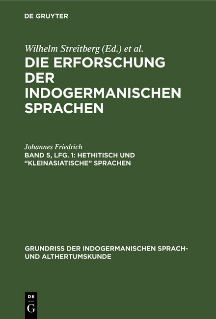 Hethitisch und 'kleinasiatische' Sprachen main product photo