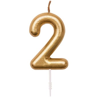 Zahlenkerze 2, Gold