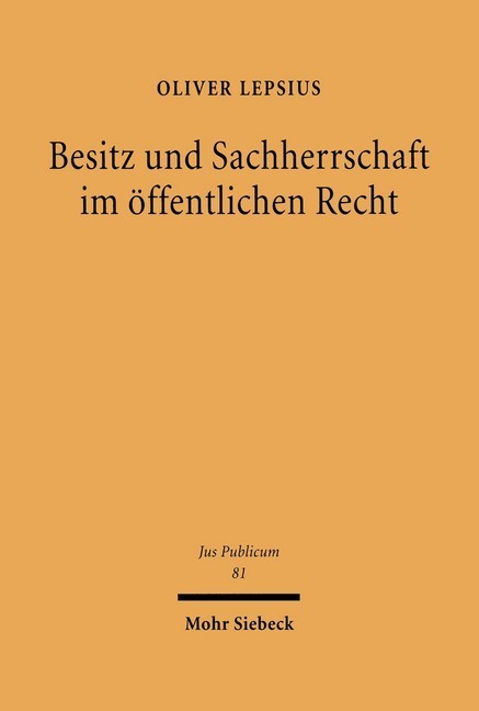Besitz und Sachherrschaft im öffentlichen Recht main product photo