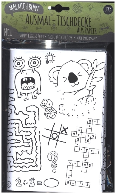 Mal Mich Bunt Ausmal-Tischdecke aus Papier, Motiv Rätsel Spiele main product photo