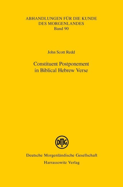 Constituent Postponement in Biblical Hebrew Verse main product photo