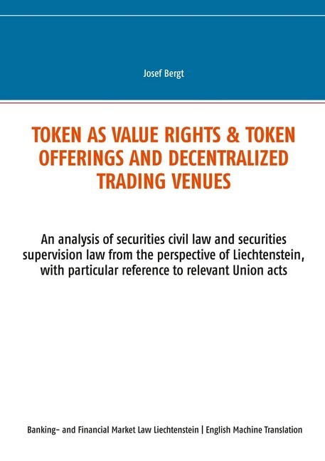 Token as value rights & Token offerings and decentralized trading venues main product photo