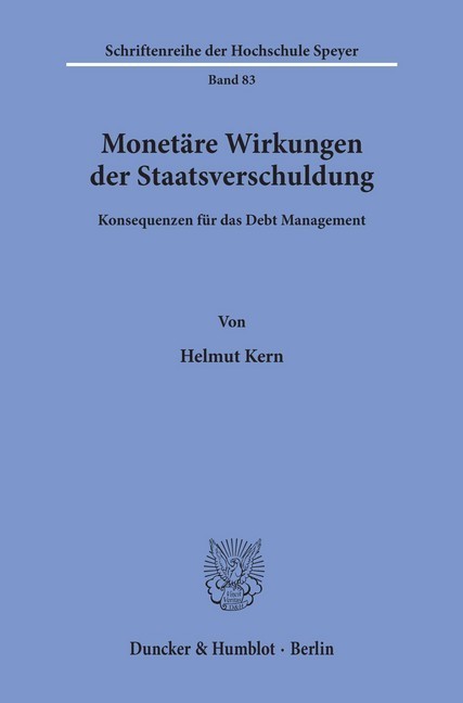 Monetäre Wirkungen der Staatsverschuldung. main product photo