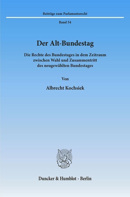 Der Alt-Bundestag. main product photo