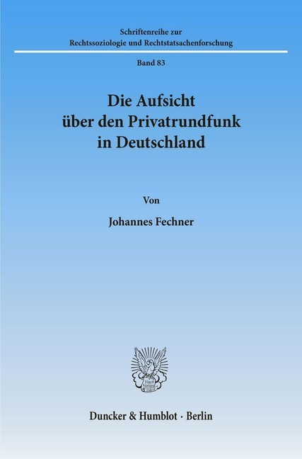 Die Aufsicht über den Privatrundfunk in Deutschland. main product photo