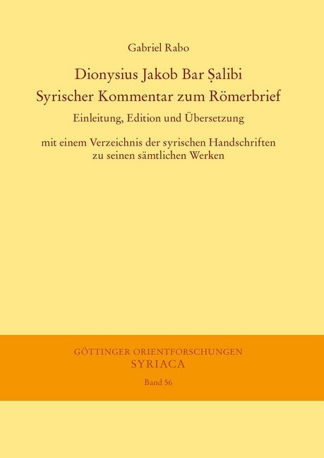 Dionysius Jakob Bar Salibi. Syrischer Kommentar zum Römerbrief main product photo