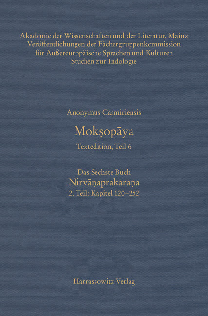 Moksopaya - Textedition, Teil 6, Das Sechste Buch: Nirvanaprakarana. 2. Teil: Kapitel 120-252 main product photo