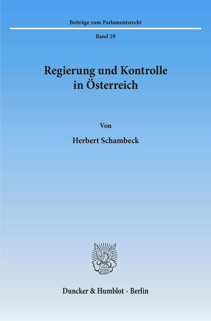 Regierung und Kontrolle in Österreich. main product photo