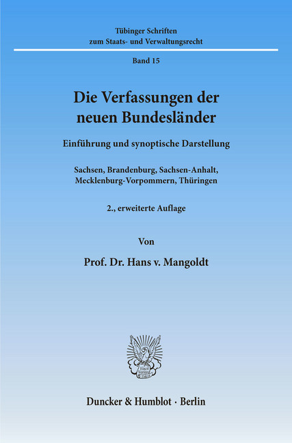 Die Verfassungen der neuen Bundesländer. main product photo