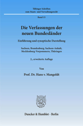 Die Verfassungen der neuen Bundesländer.