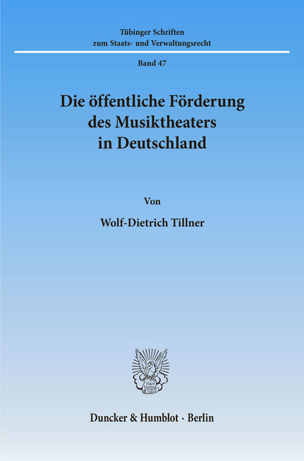 Die öffentliche Förderung des Musiktheaters in Deutschland. main product photo