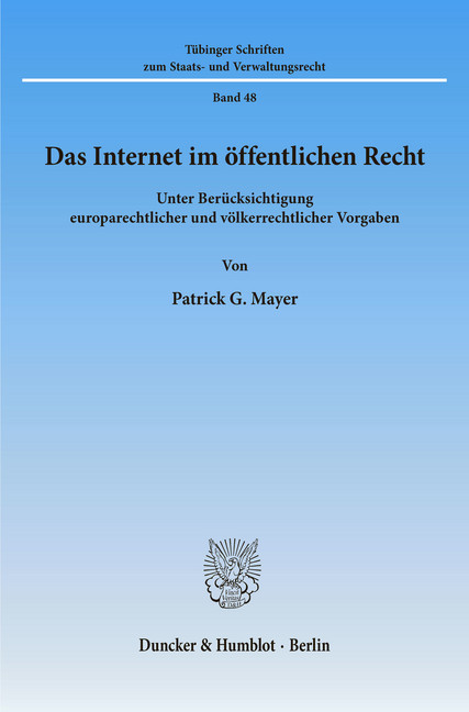 Das Internet im öffentlichen Recht. main product photo