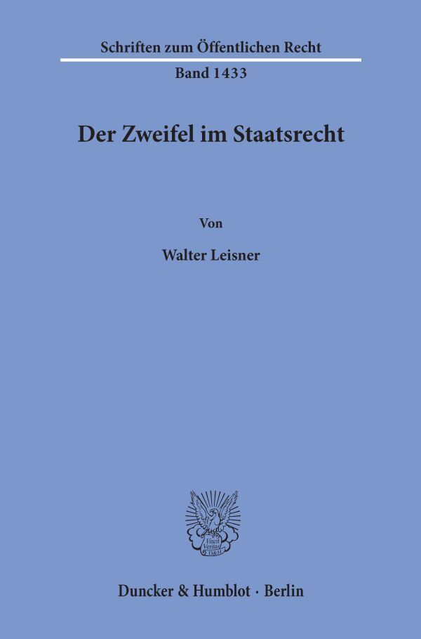 Der Zweifel im Staatsrecht. main product photo