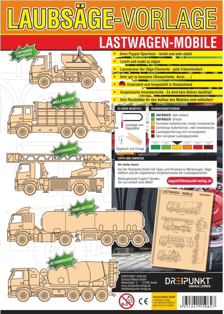 Laubsägevorlagen Lastwagen-Mobile main product photo