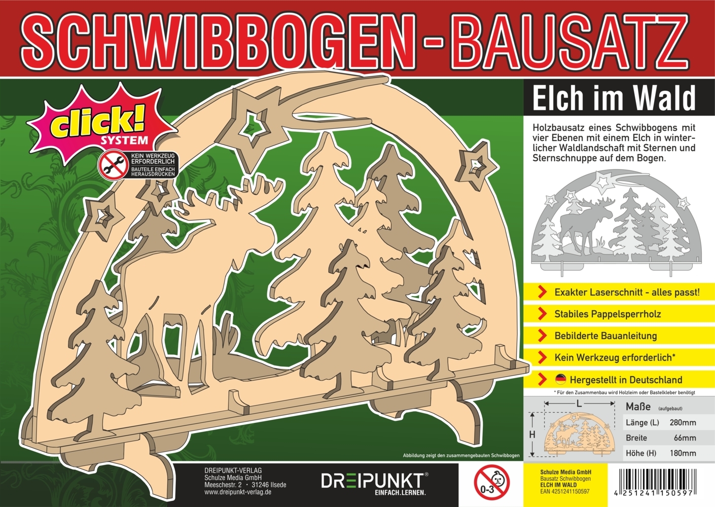 Bausatz Schwibbogen 'Elch im Wald' main product photo