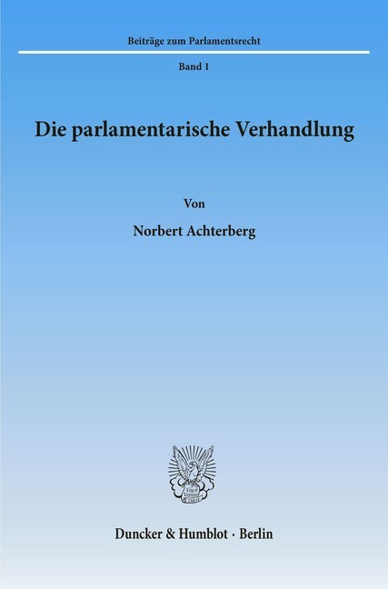 Die parlamentarische Verhandlung. main product photo