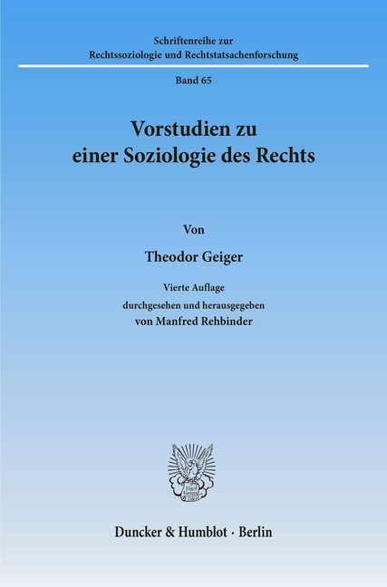 Vorstudien zu einer Soziologie des Rechts. main product photo
