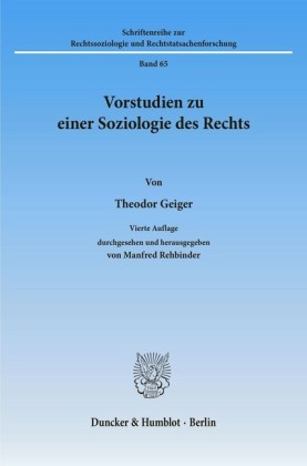 Vorstudien zu einer Soziologie des Rechts.