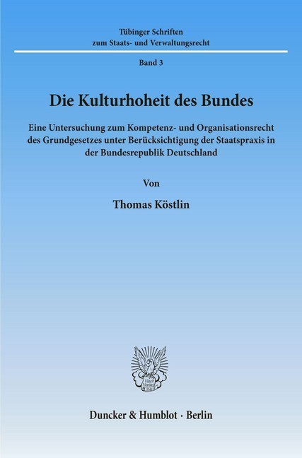 Die Kulturhoheit des Bundes. main product photo