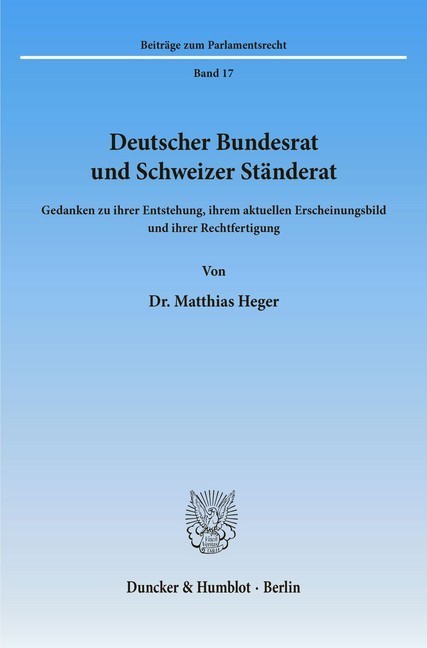 Deutscher Bundesrat und Schweizer Ständerat. main product photo