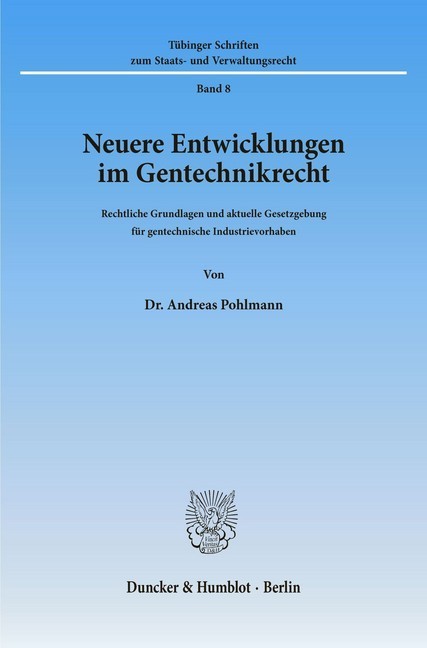 Neuere Entwicklungen im Gentechnikrecht. main product photo