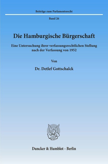 Die Hamburgische Bürgerschaft. main product photo