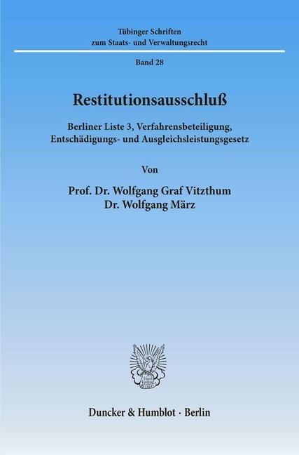Restitutionsausschluß. main product photo