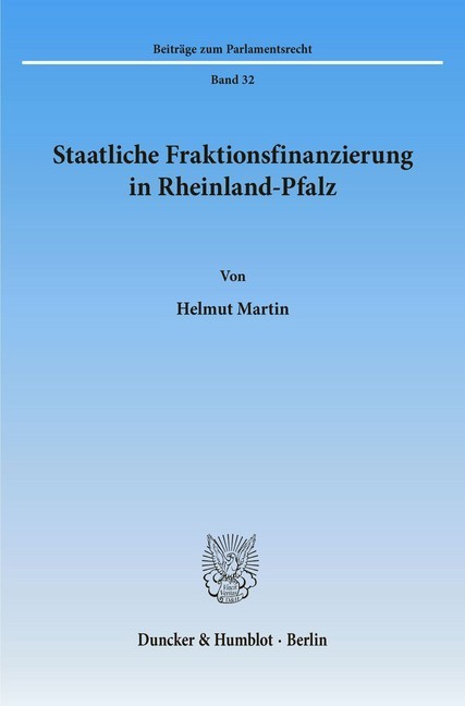 Staatliche Fraktionsfinanzierung in Rheinland-Pfalz. main product photo