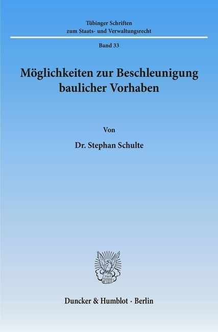 Möglichkeiten zur Beschleunigung baulicher Vorhaben. main product photo