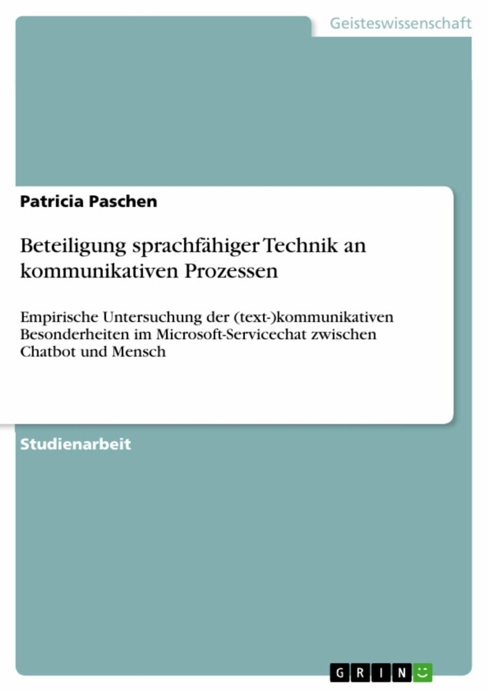 Beteiligung sprachfähiger Technik an kommunikativen Prozessen main product photo